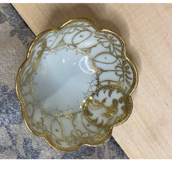 IE & C Other - Antique IECO IE&C Japan Hand Painted Nippon Porcelain Gold Art Nouveau Dish Bowl